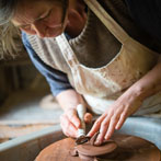 Patia Davis making a screw-top jar at Wobage Farm 2016